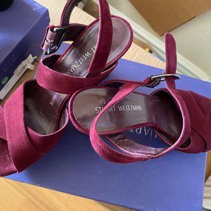Stuart Weitzman plum platform sandal